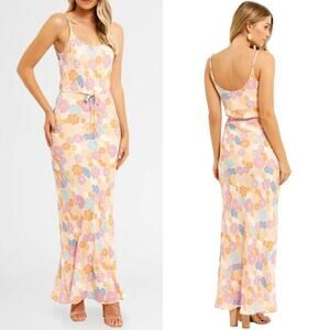 New! Charlie Holiday Daisy Midi Dress Floral‎ Cove, size XS